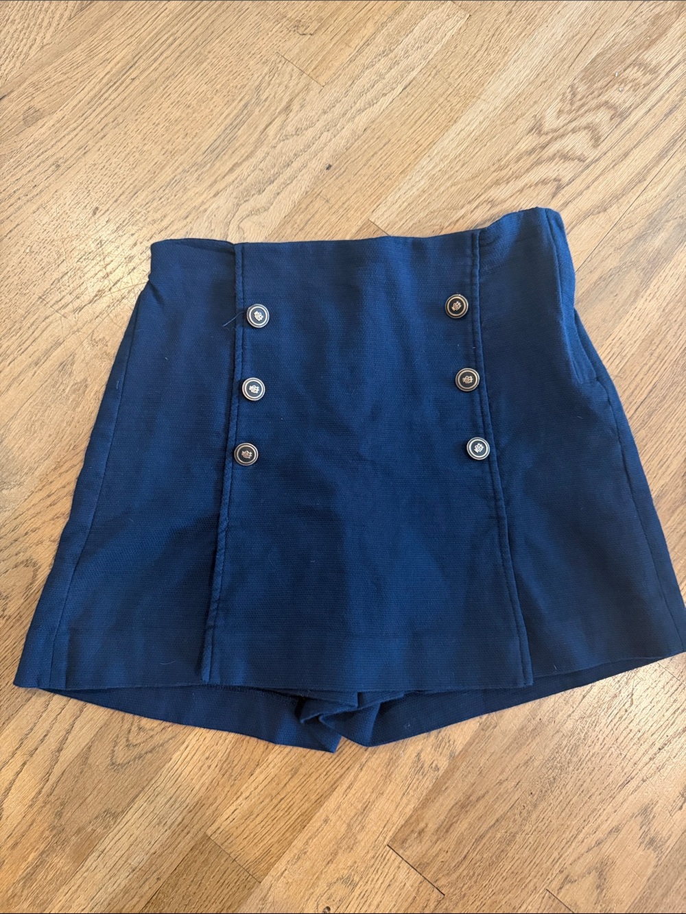 Zara girls Navy Double-Button skirt shorts size 11/12